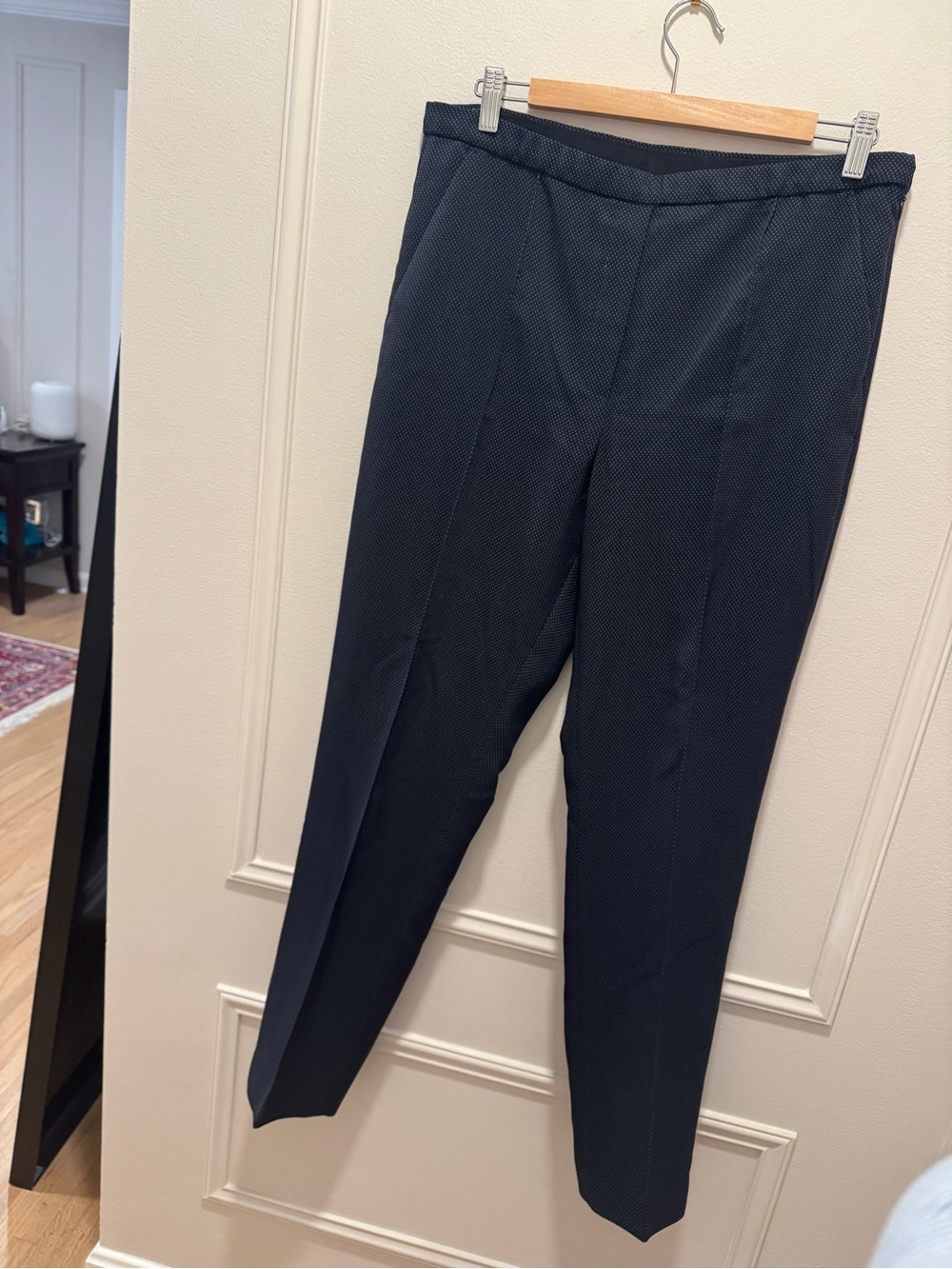 Tahari Navy Textured Dress Pants